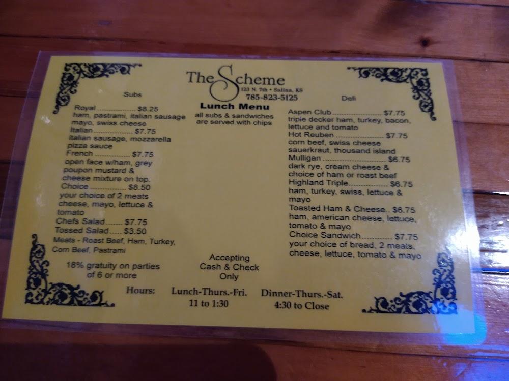 Scheme Restaurant & Bar Menu image 2